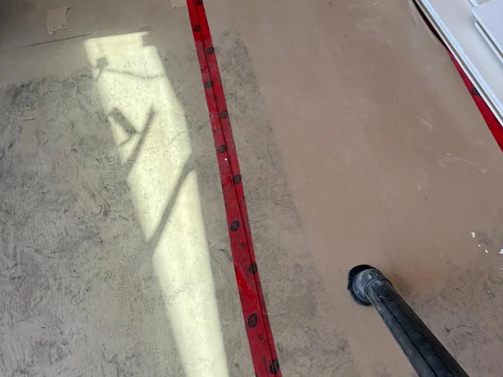 Floor protection installed prior to final cleaning