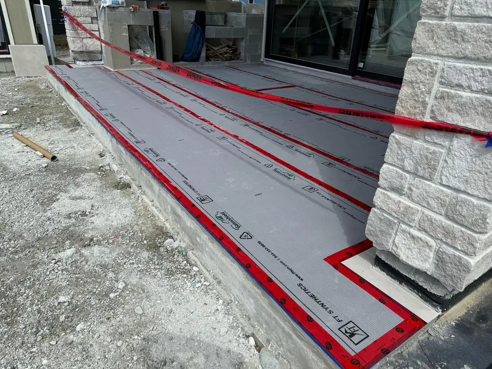 Slab protection installed on an active site